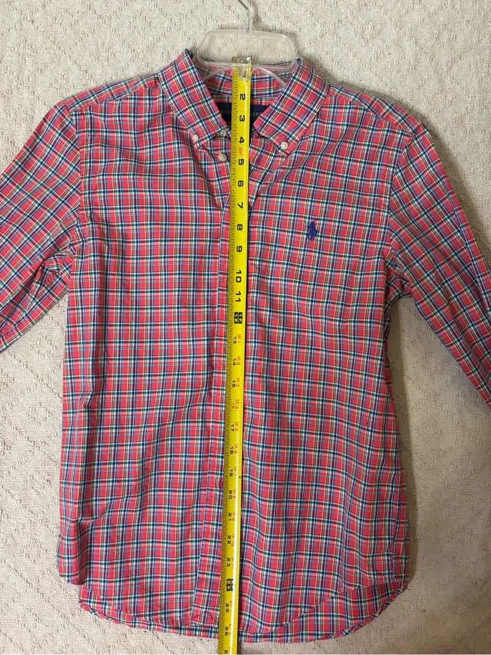 Ralph Lauren red and Blue Plaid Button-Down Shirt